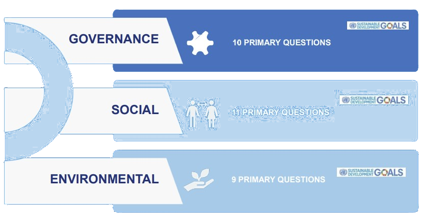 Two co-workers look at a laptop and smile