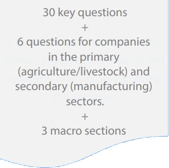 Two co-workers look at a laptop and smile